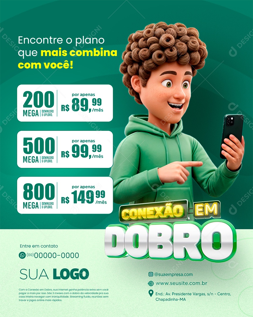 Provedor de Internet Social Media PSD Editável