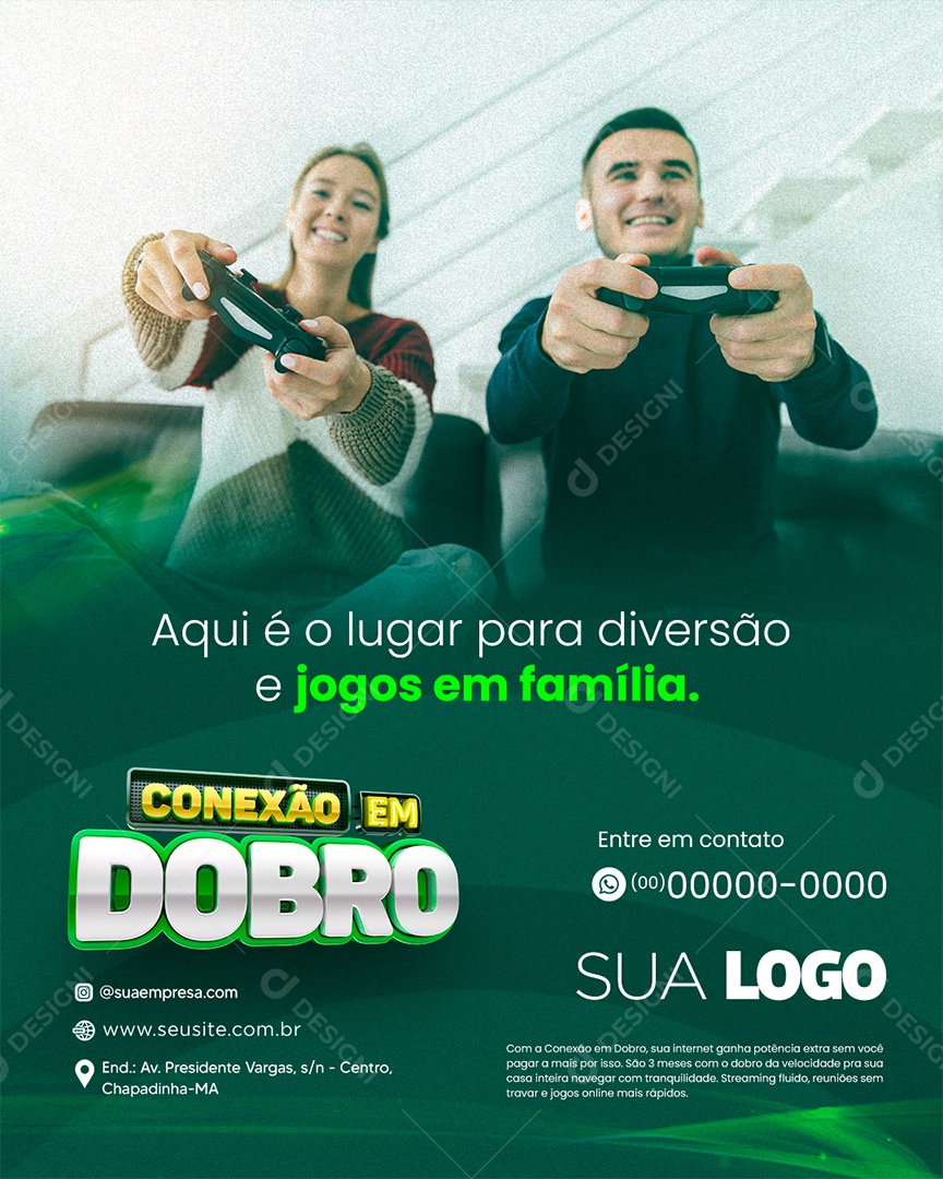 Provedor de Internet Social Media PSD Editável