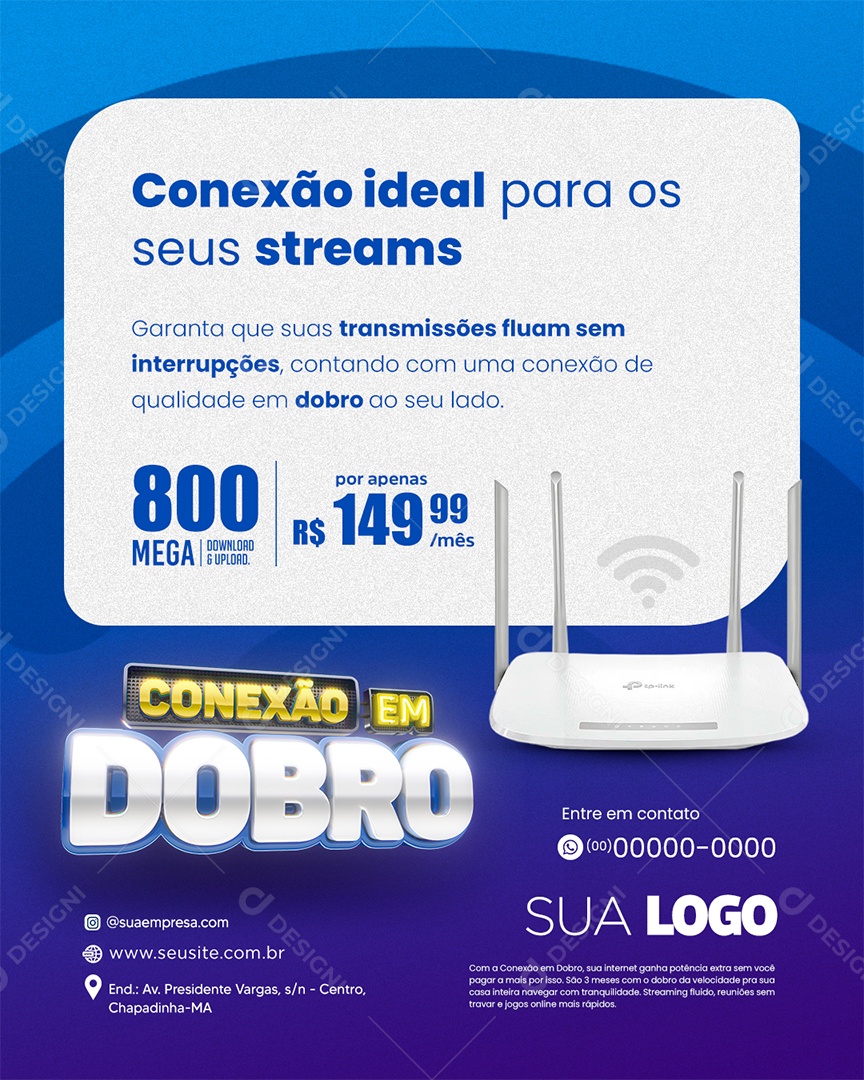 Provedor de Internet Social Media PSD Editável