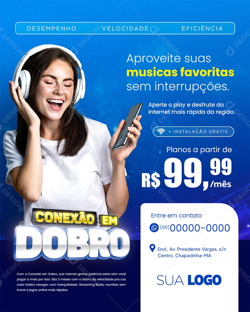 Provedor de Internet Social Media PSD Editável