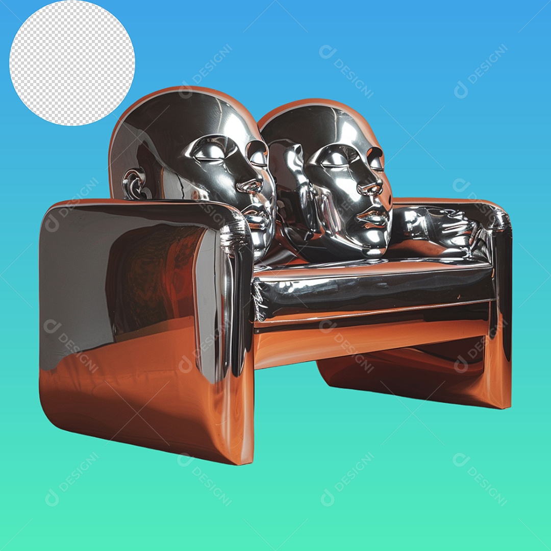 Elemento 3D Banco Para Composição PSD