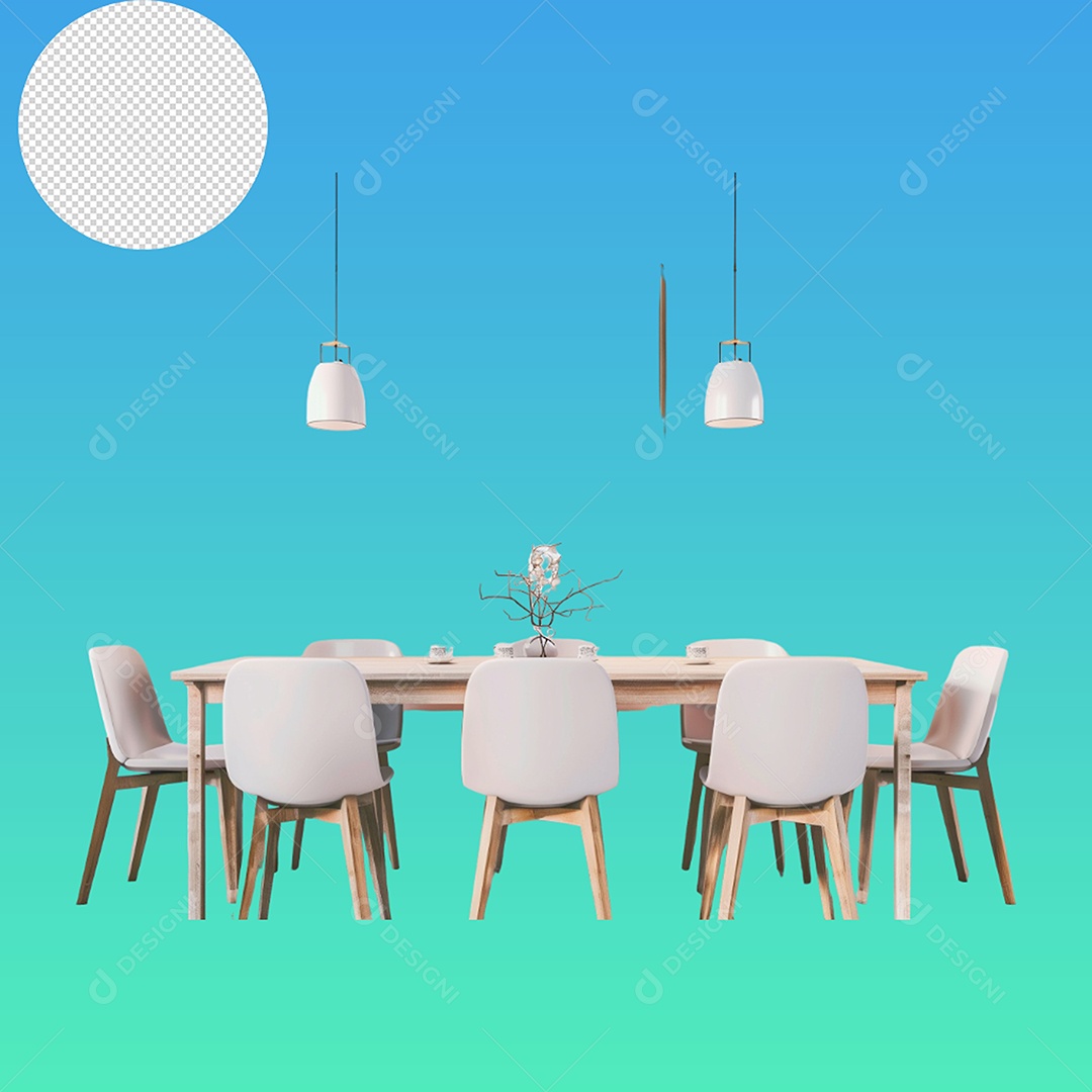 Elemento 3D Mesa Para Composição PSD