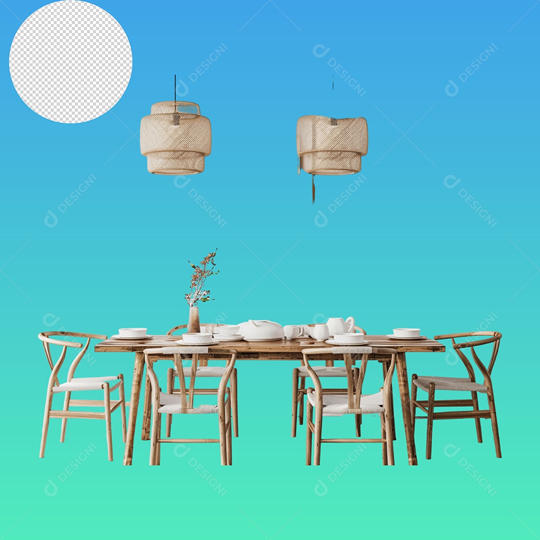 Elemento 3D Mesa Para Composição PSD