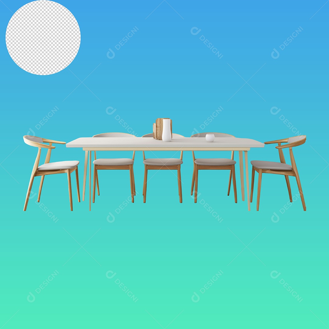 Elemento 3D Mesa Para Composição PSD