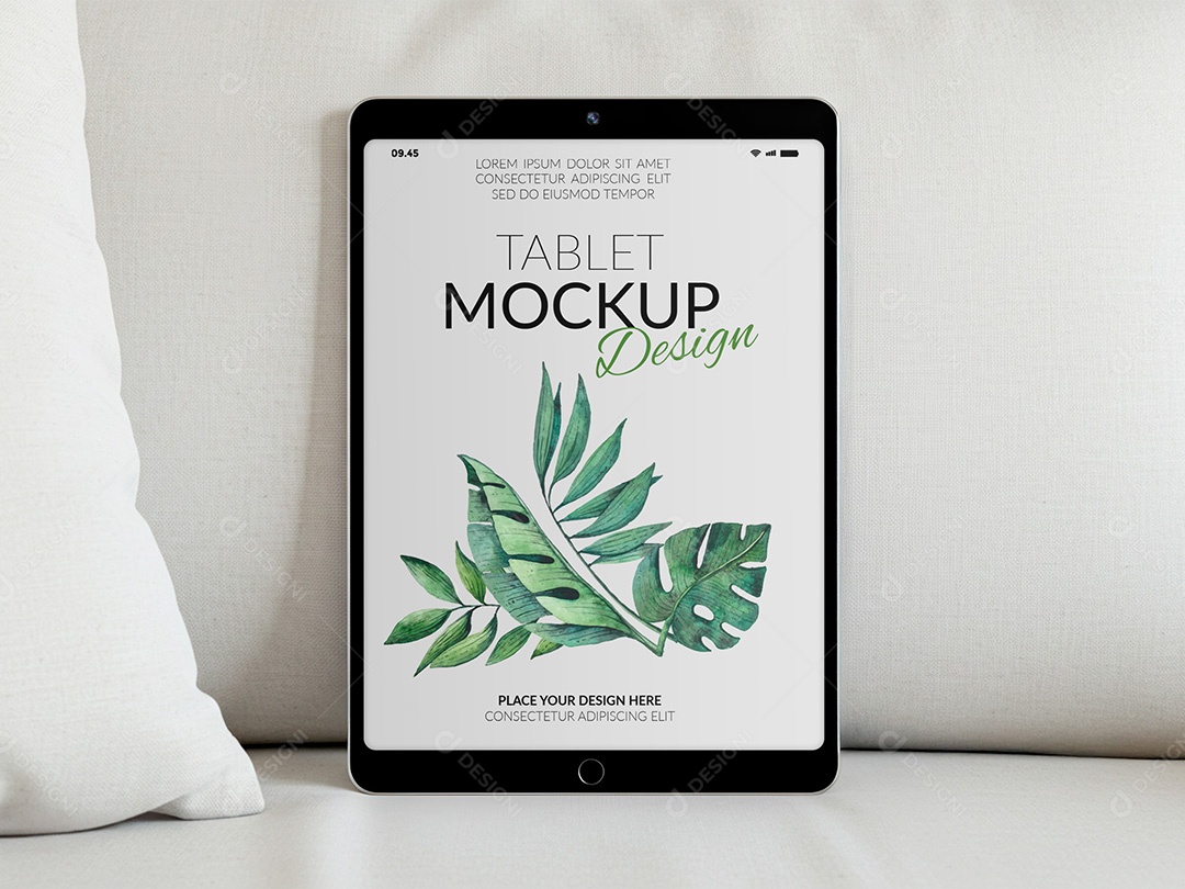 Tablet no Sofá Mockup PSD Editável