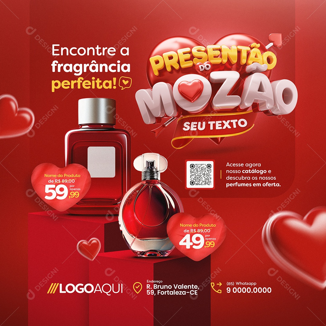 Presentão do Mozão Perfumaria Encontre a Fragrância Perfeita Social Media PSD Editável