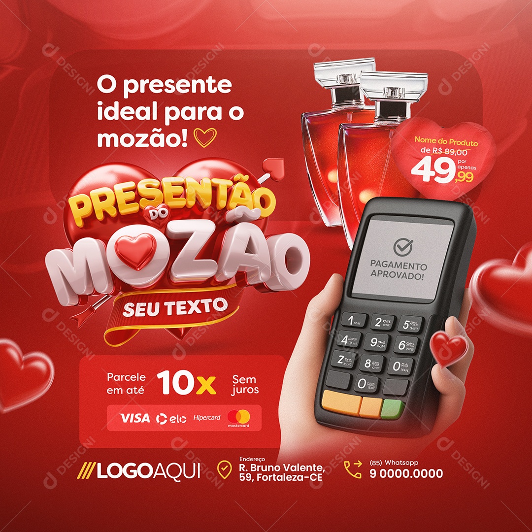 Presentão do Mozão Perfumaria O Presente Ideal para o Mozão Social Media PSD Editável