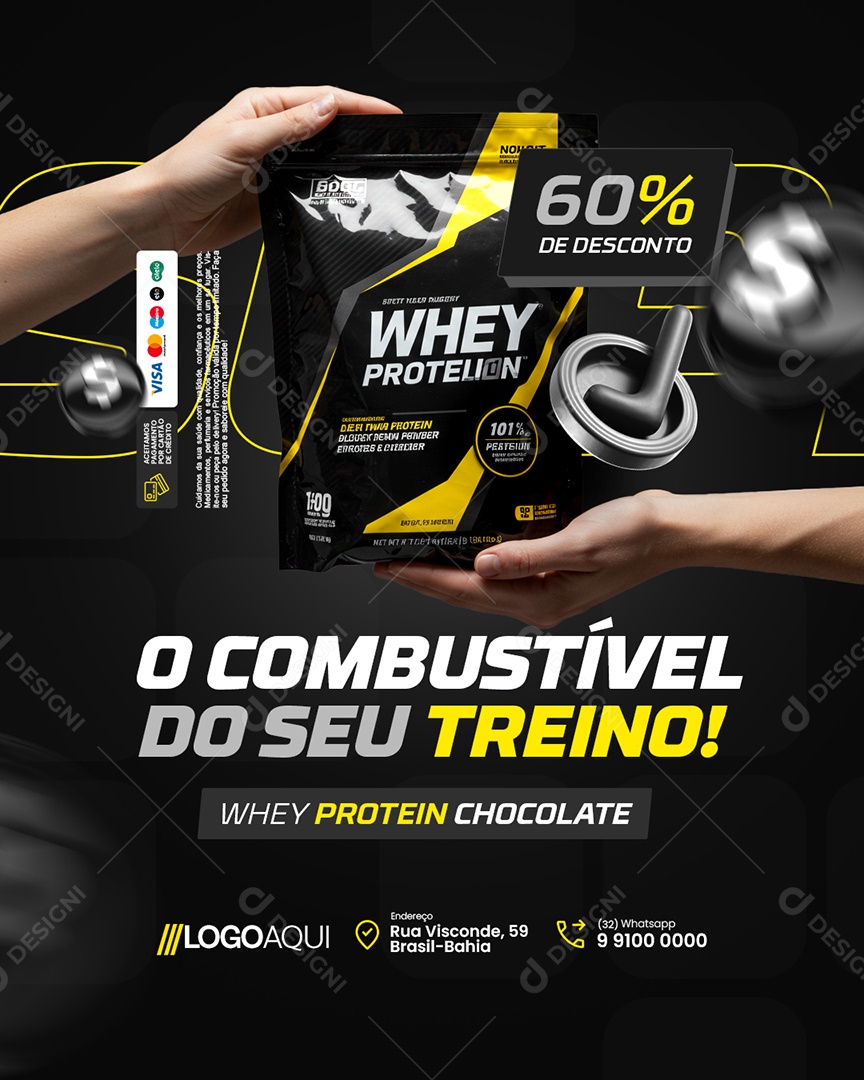 Loja de Suplementos O Combustível do Seu Treino Social Media PSD Editável