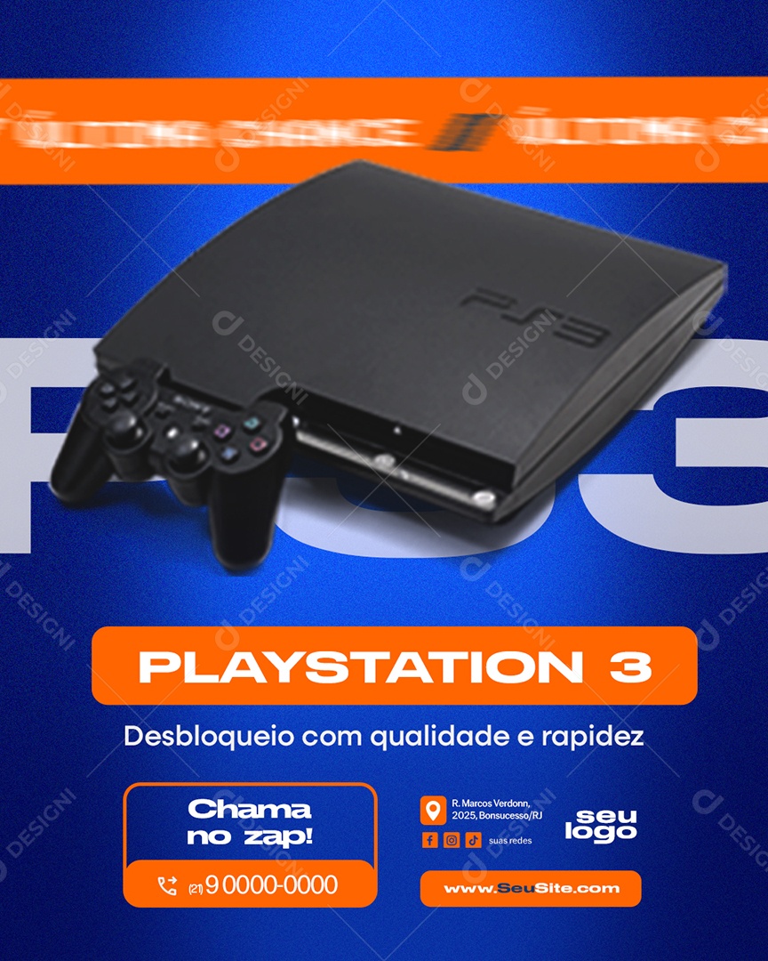 Loja de Games Playstation 3 Social Media PSD Editável