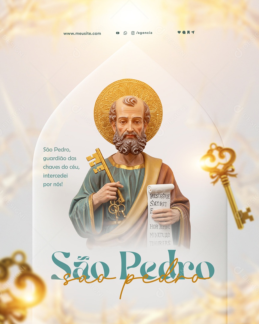 Dia de São Pedro 29 De Junho Social Media PSD Editável