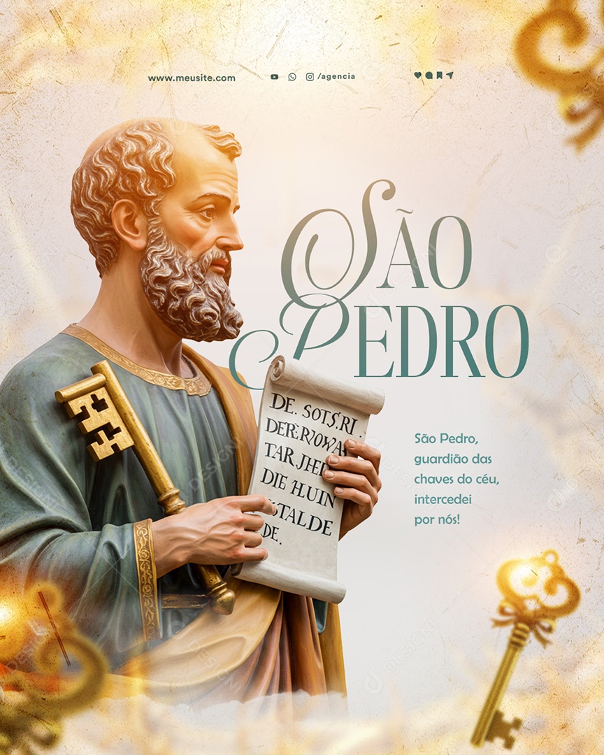 Dia de São Pedro 29 De Junho Social Media PSD Editável