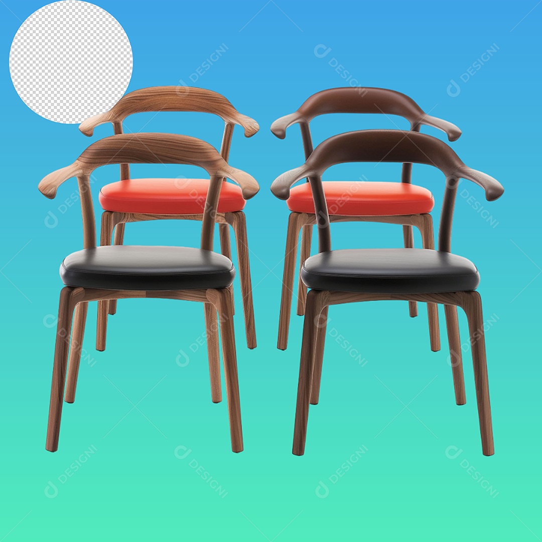 Elemento 3D Cadeiras Para Composição PSD