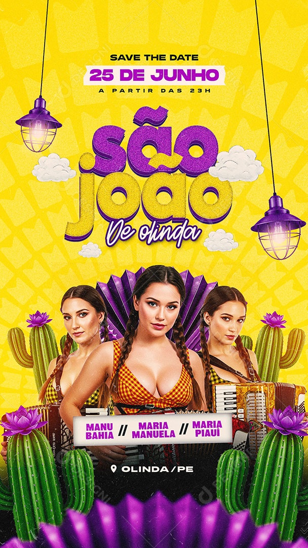 Flyer São João De Olinda Story Social Media PSD Editável