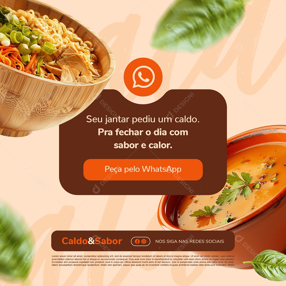 Seu Jantar Pediu um Caldo Social Media PSD Editável