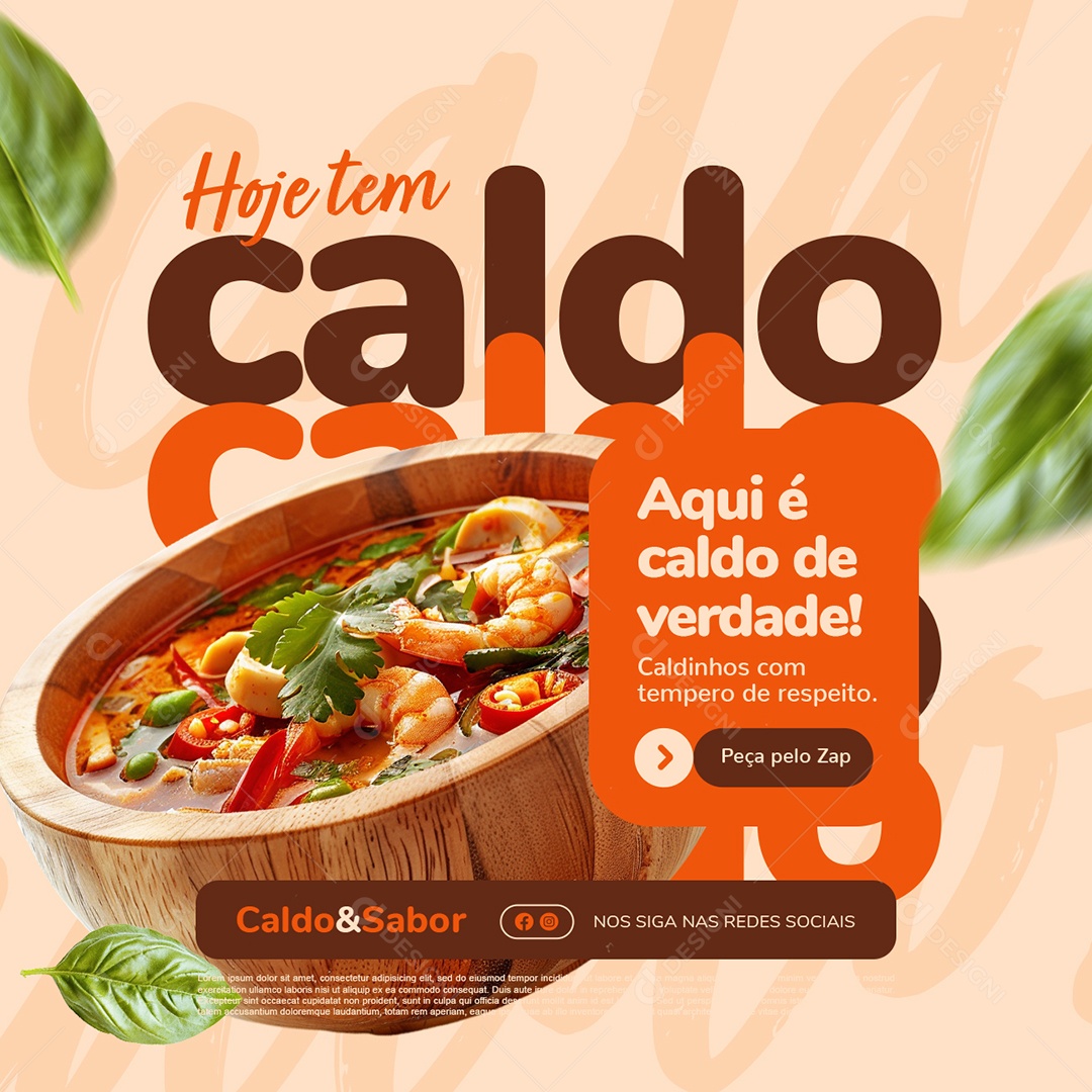 Hoje Tem Caldo Social Media PSD Editável