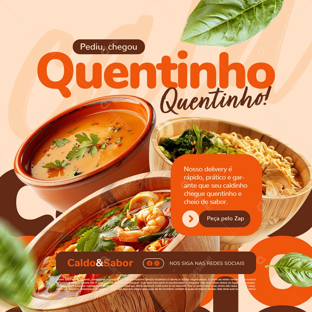 Caldo Quentinho Social Media PSD Editável