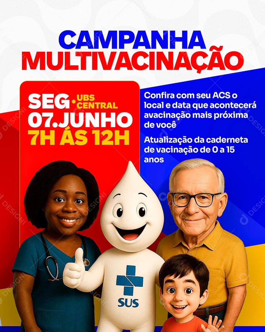 Campanha de Multivacinação Social Media PSD Editável