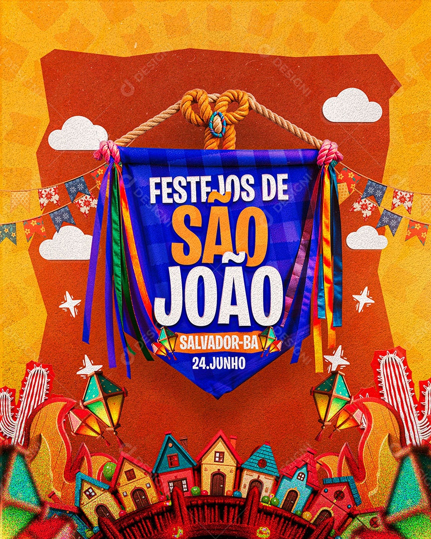 Flyer São João de Salvador Social Media PSD Editável