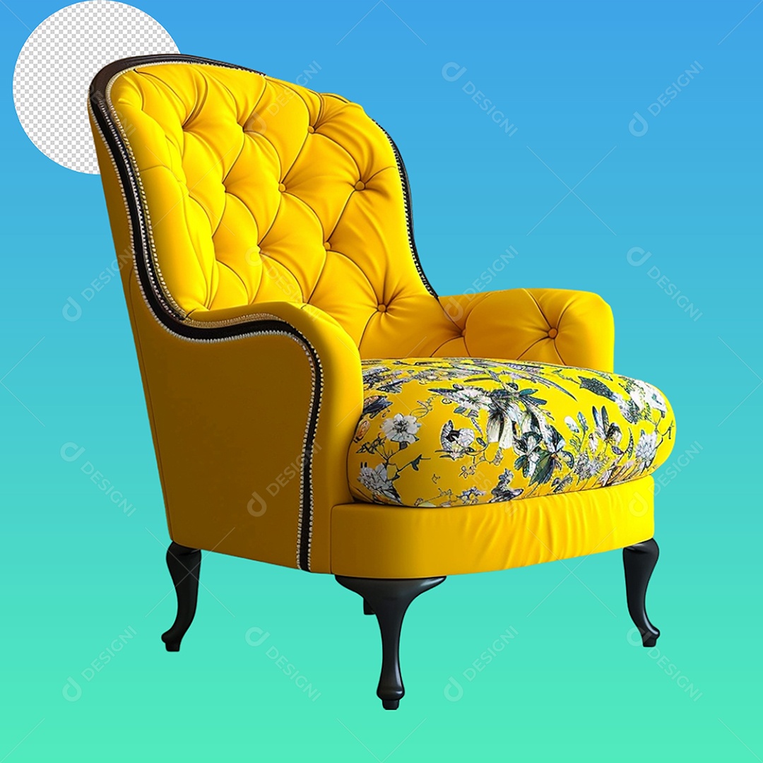 Elemento 3D Cadeira Para Composição PSD