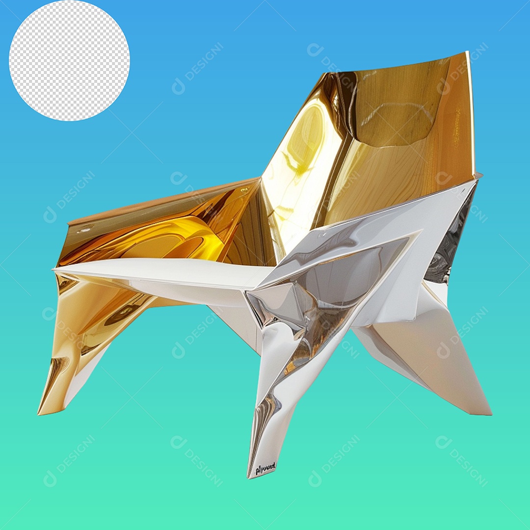 Elemento 3D Cadeira de Metal Para Composição PSD