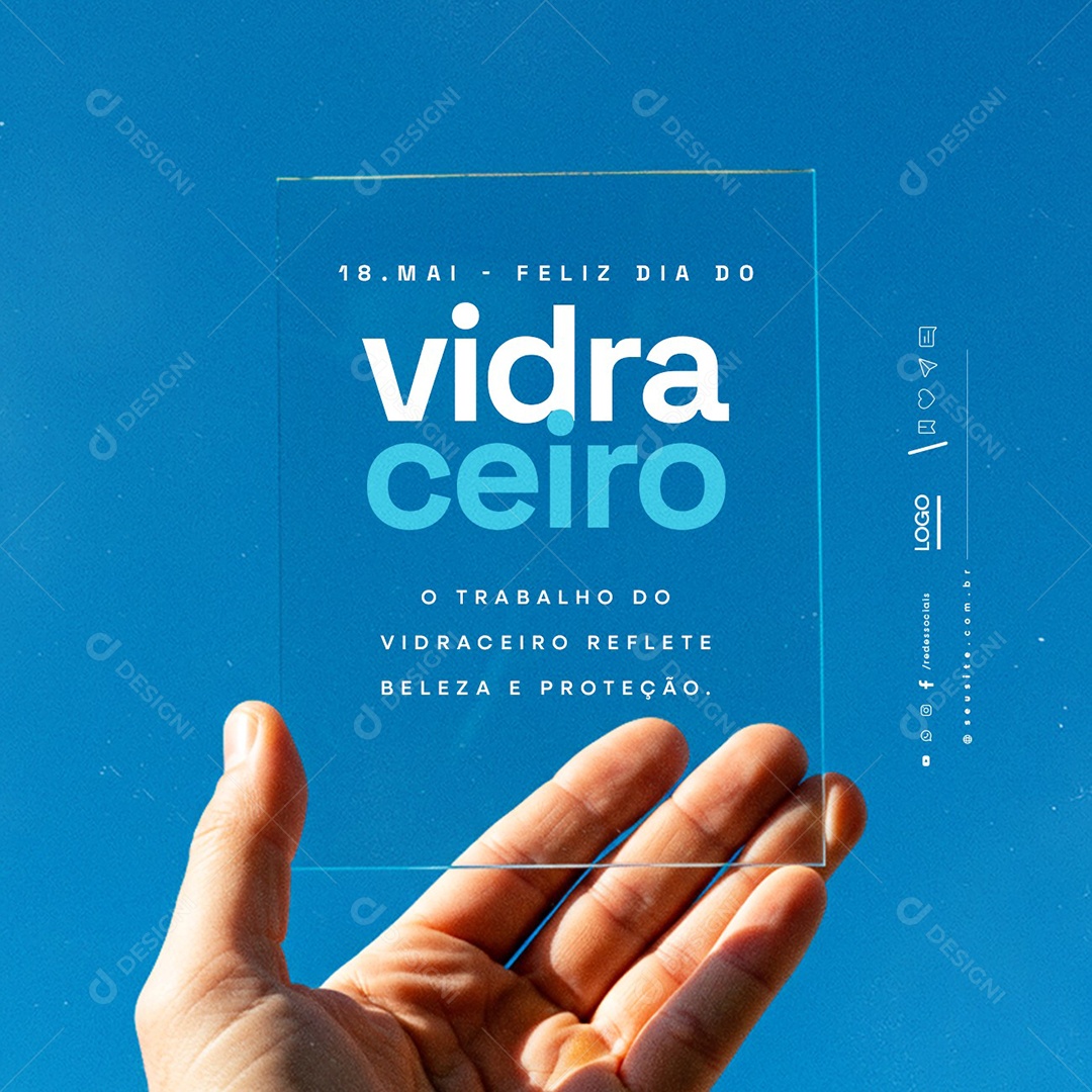 Dia do Vidraceiro 18 de Maio Social Media PSD Editável