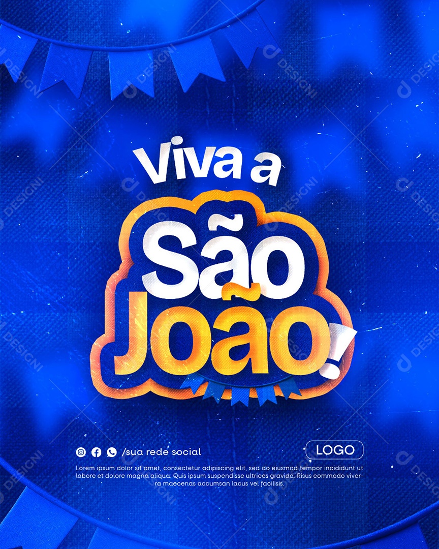 Selo 3D Viva a São João Para Composição PSD