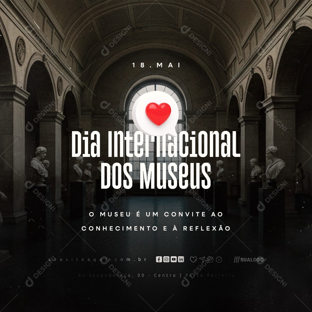 Social Media Dia Internacional dos Museus 18 de Maio PSD Editável