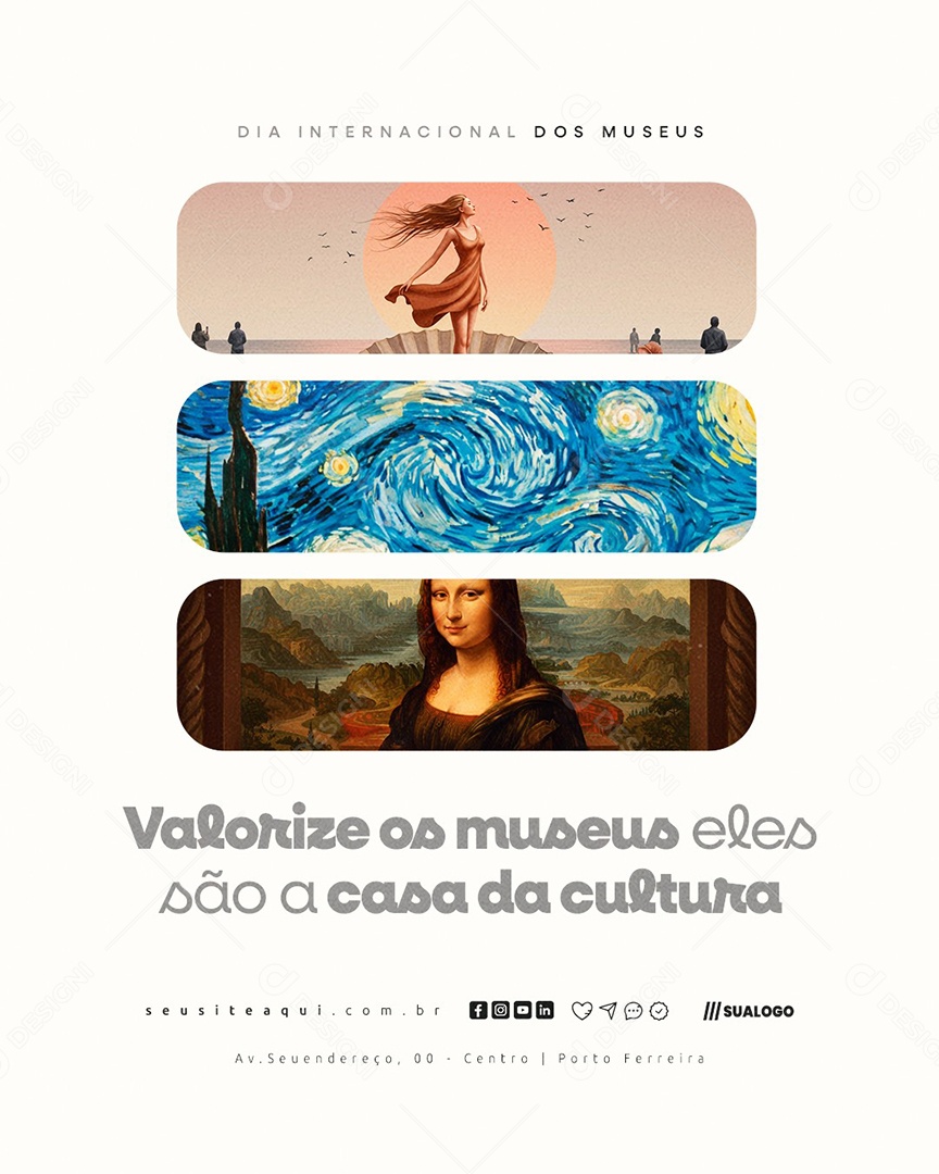 Dia Internacional dos Museus 18 de Maio Social Media PSD Editável