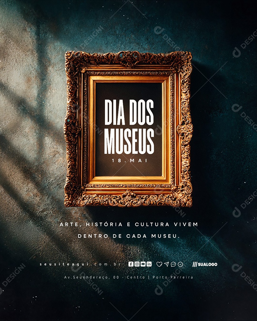 Dia dos Museus 18 de Maio Social Media PSD Editável