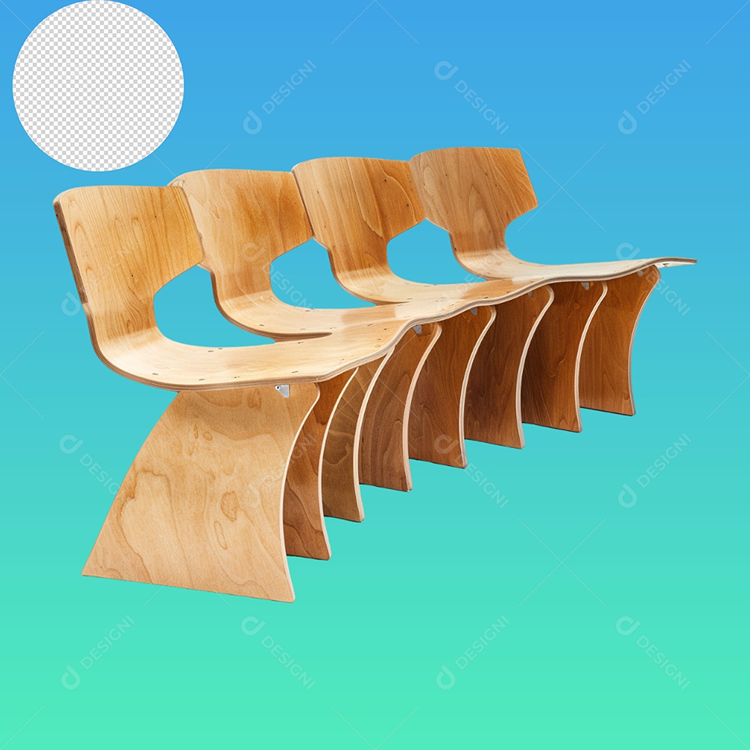 Elemento 3D Banco de Madeira Para Composição PSD