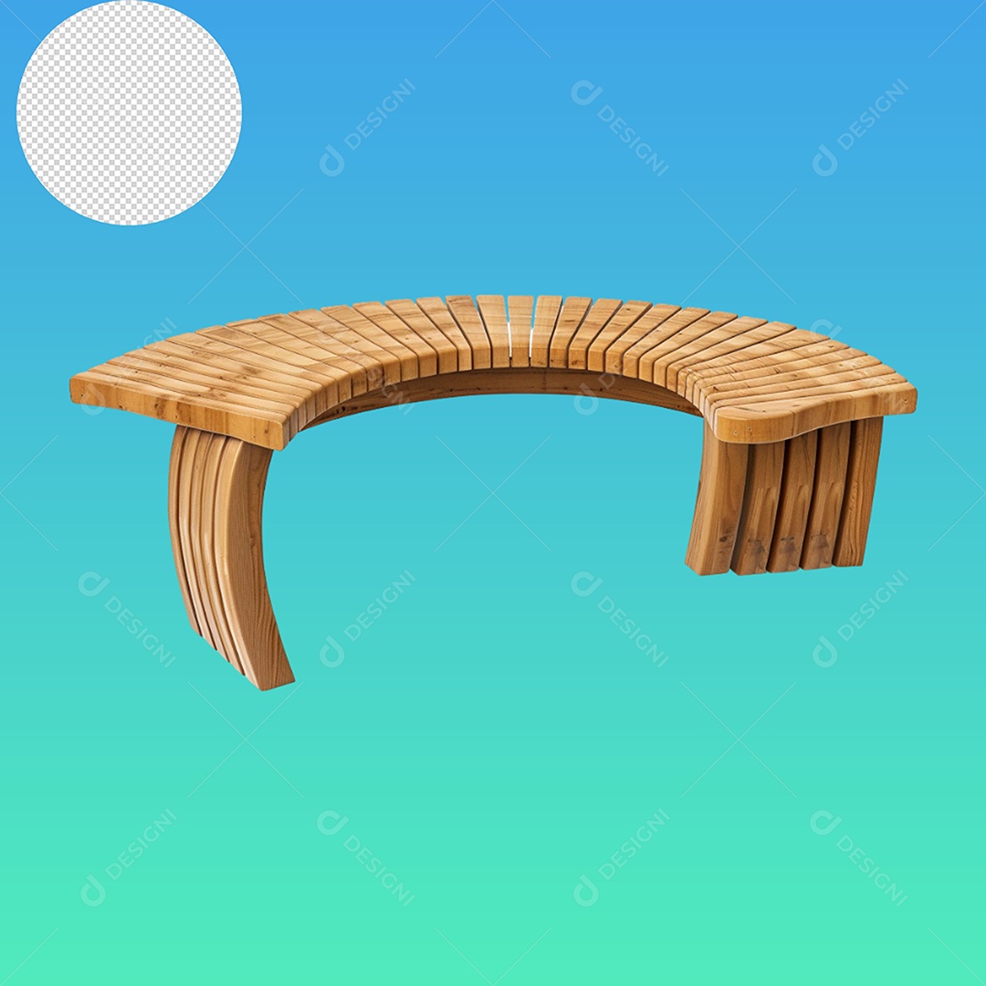 Elemento 3D Banco de Madeira Para Composição PSD