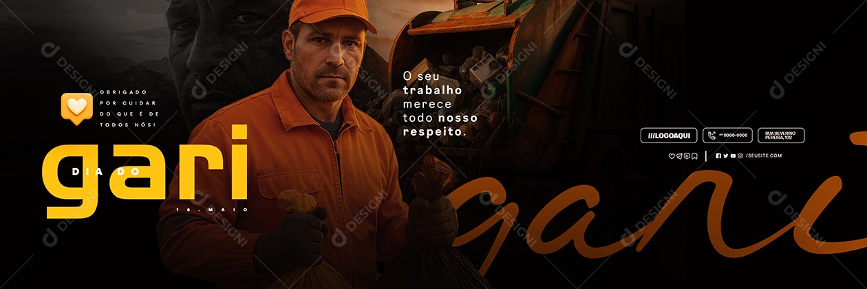 Carrossel Dia do Gari 16 de Maio Social Media PSD Editável