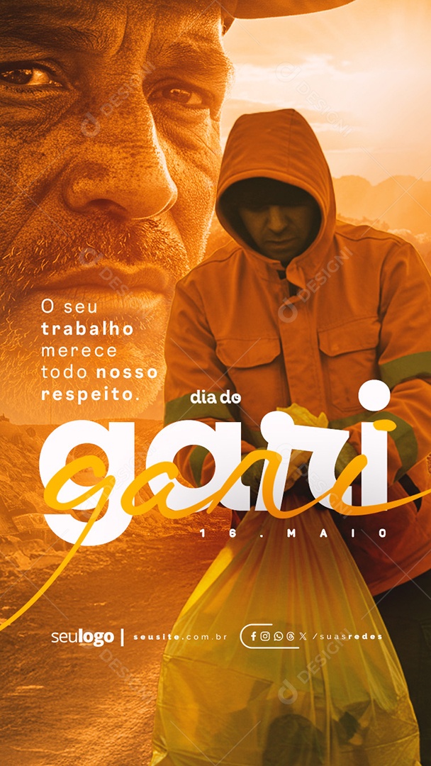 Story Dia do Gari 16 de Maio Social Media PSD Editável