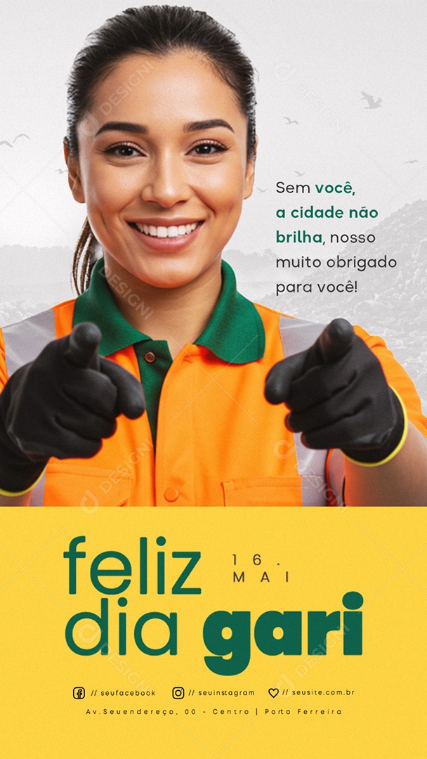 Story Dia do Gari 16 de Maio Social Media PSD Editável