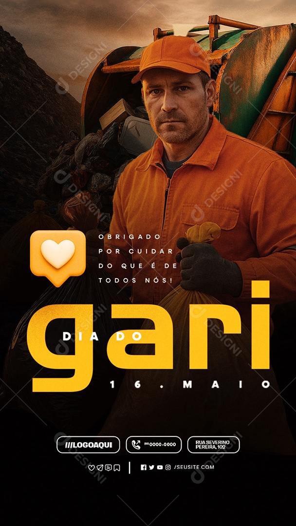 Story Dia do Gari 16 de Maio Social Media PSD Editável