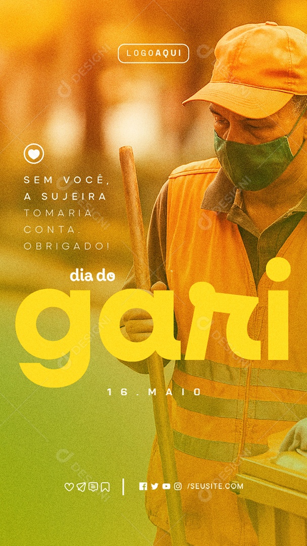 Story Dia do Gari 16 de Maio Social Media PSD Editável