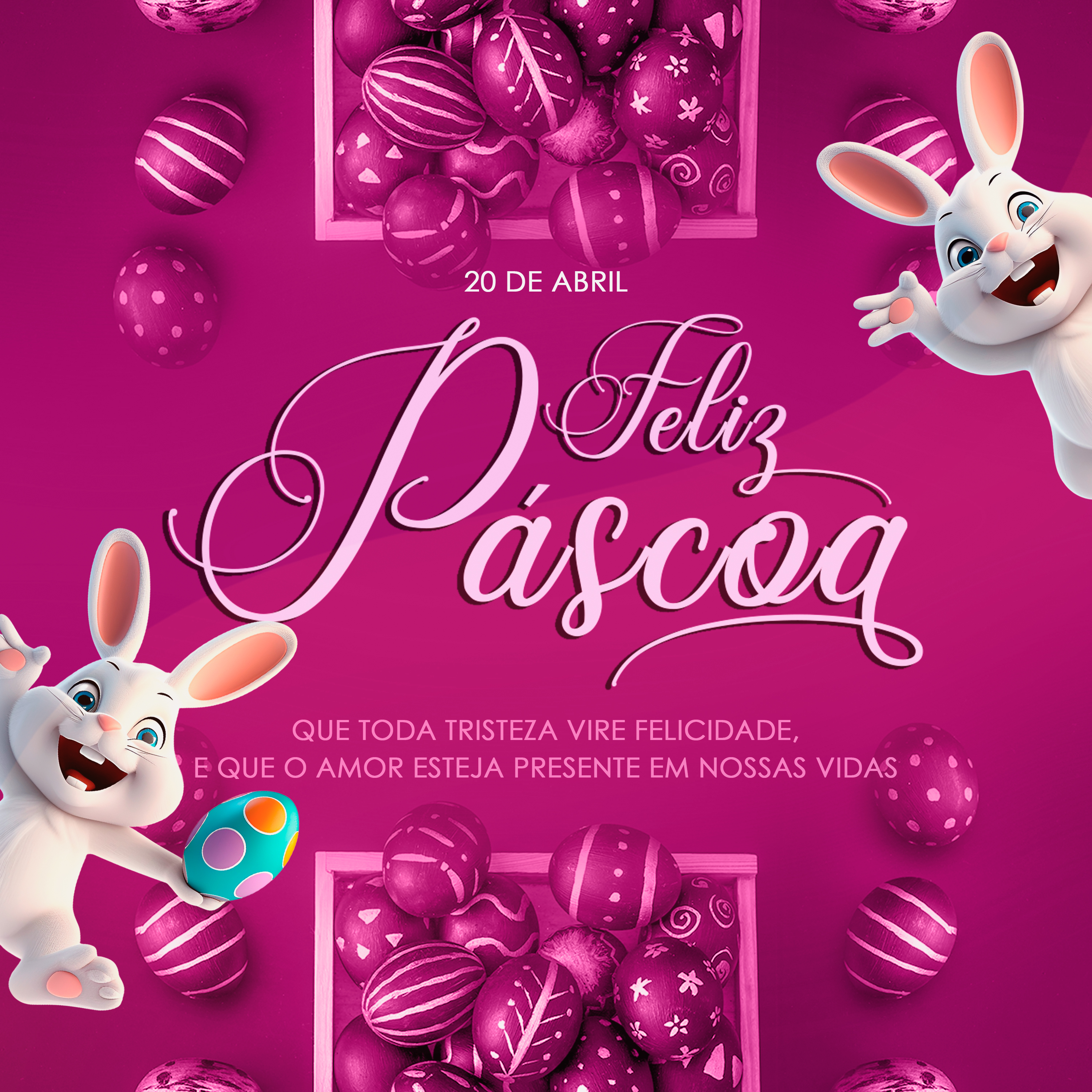 Feliz Páscoa 20 de Abril Social Media PSD Editável