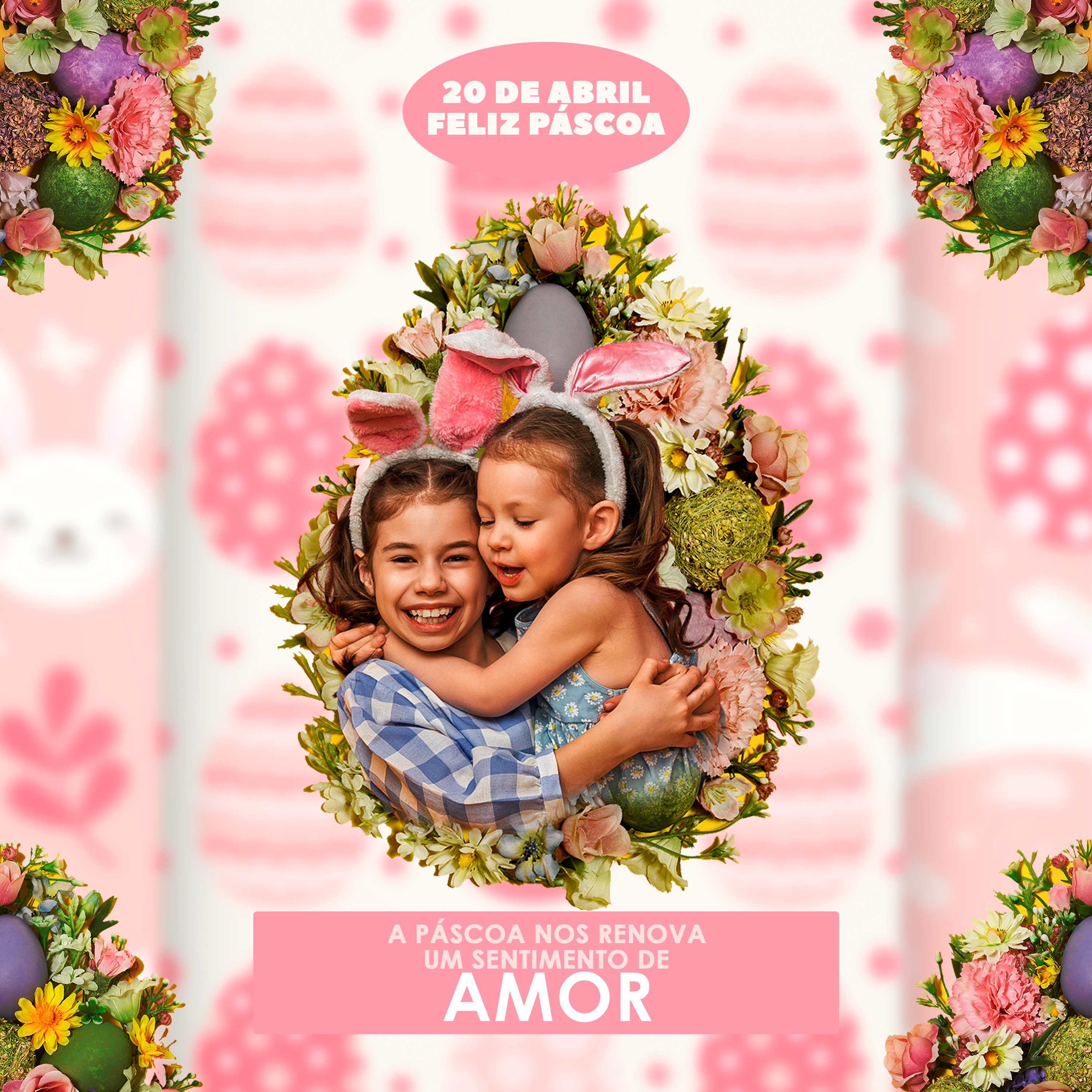 Feliz Páscoa 20 de Abril Social Media PSD Editável