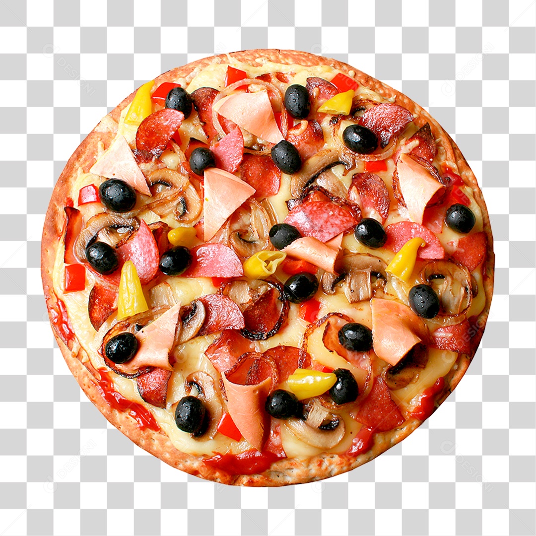 Pizza de Calabresa PNG Transparente