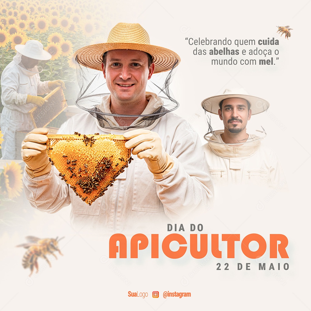 Dia do Apicultor 22 de Maio Social Media PSD Editável