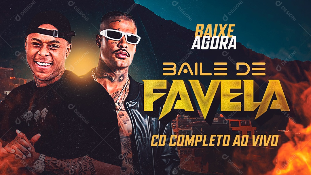 Banner Flyer Baile de Favela Social Media PSD Editável
