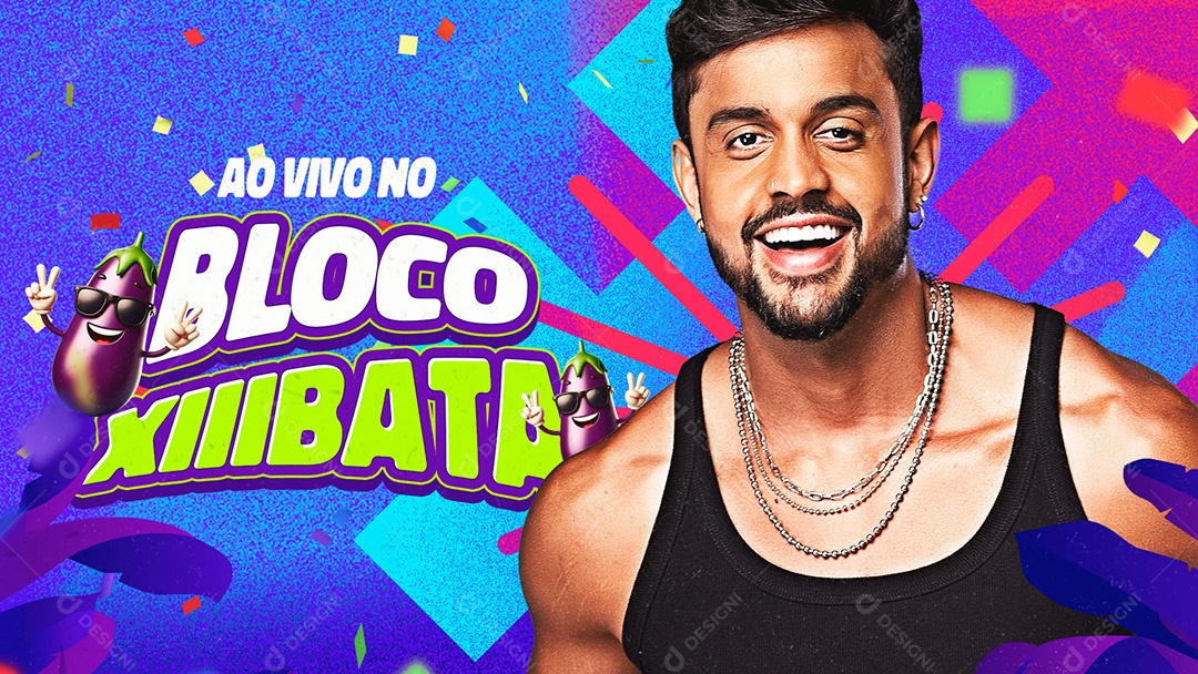 Banner Flyer Bloco Xiiibata Social Media PSD Editável