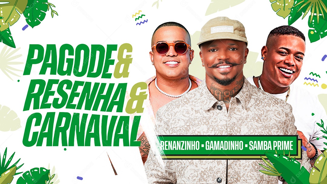 Banner Flyer Pagode e Resenha e Carnaval Social Media PSD Editável