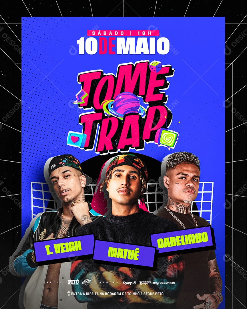 Feed Evento Tome Trap Social Media PSD Editável