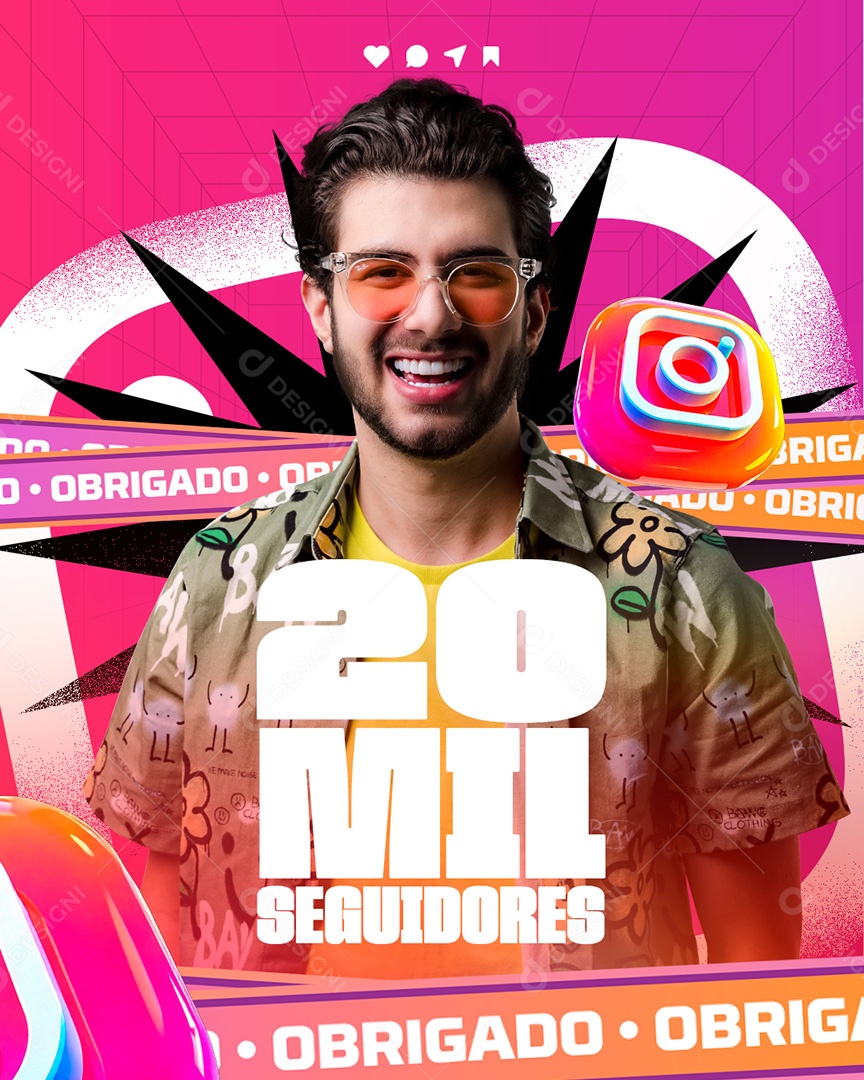 Feed Flyer Seguidores Insta Social Media PSD Editável