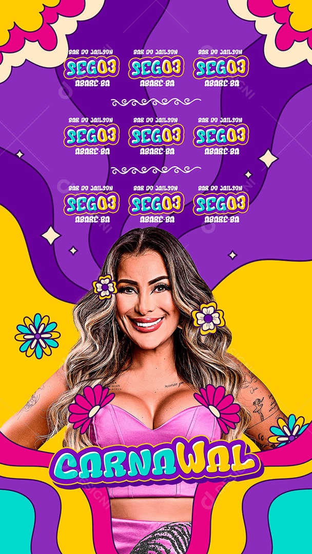 Story Flyer Agenda de Shows Carnaval Walkyria Social Media PSD Editável