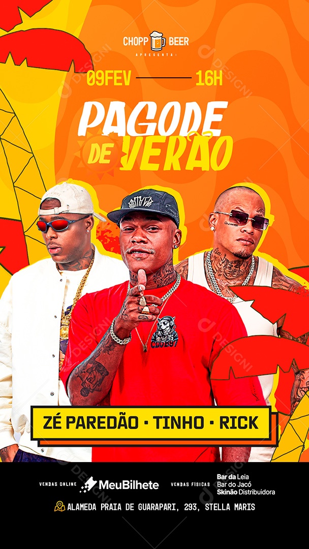 Story Flyer Evento Pagode de Verão Social Media PSD Editável