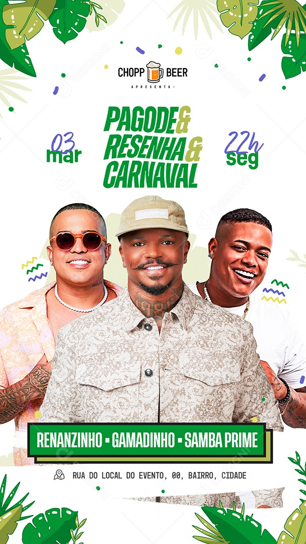Story Flyer Evento Pagode Resenha E Carnaval Social Media PSD Editável