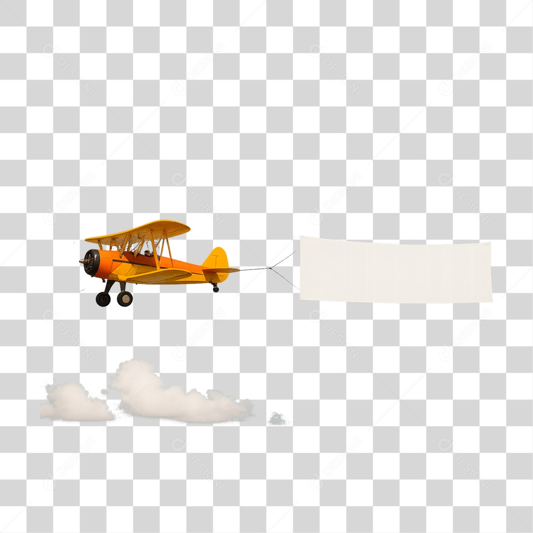 Avião Amarelo PNG Transparente