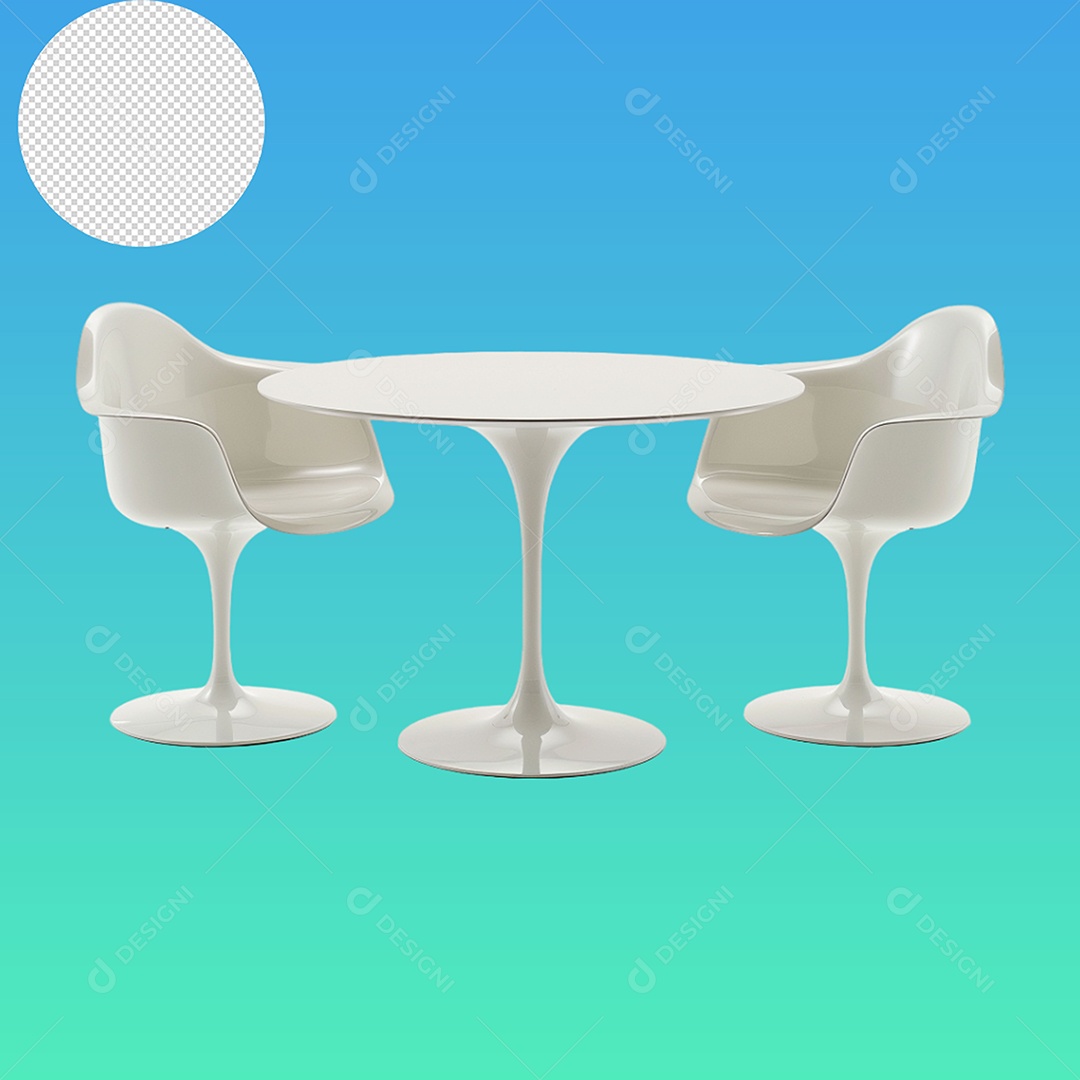 Elemento 3D Cadeiras e Mesa Para Composição PSD